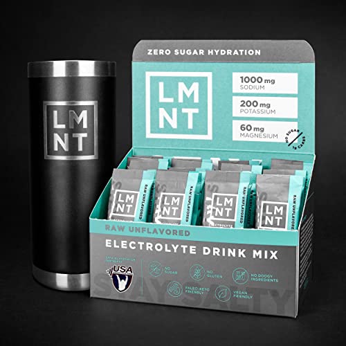 LMNT Zero-Sugar Electrolytes - Raw Unflavored Salt - Hydration Powder Packets