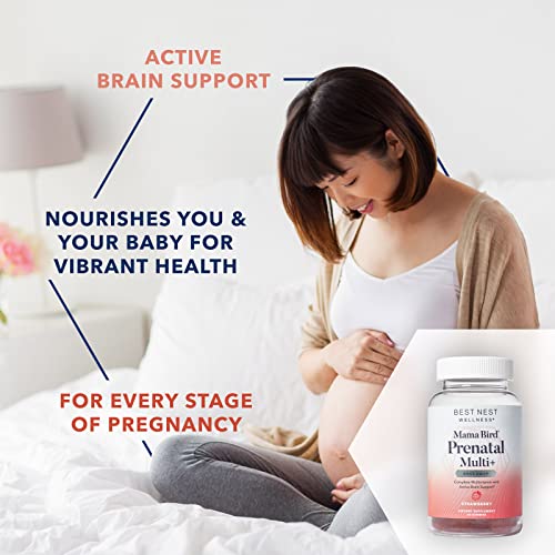 Best Nest Wellness Mama Bird Gummy Prenatal Vitamins, Methylfolate (Folic Acid), Vegan Best Nest Wellness