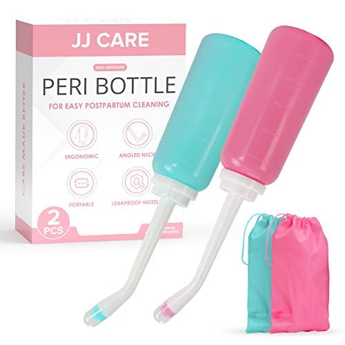 JJ CARE Peri Bottles - Pack of 2 Peri Bottles for Postpartum Care Kit, 500 ml Peri Bottles JJ CARE