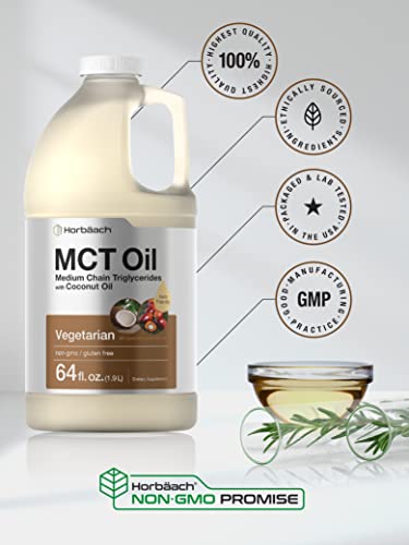 MCT Oil 64 oz | 100% Pure | Blends with Coffee, Tea, Juice and Liquids | Value Size Unflavo
