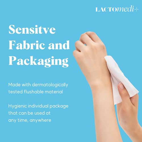 LACTOMEDI Feminine Wipes | Unscented Feminine Wipes | Individually Wrapped | pH-Balanced Feminine LACTOMEDI
