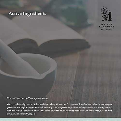Master Formulae Vitex Chasteberry Herbal Tincture | Extra Strength, Higher Bioavailability Than Pills M MASTER FORMULAE BOTANICALS