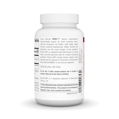 Source Naturals Meno-7, Multi-Menopause Symptom Relief* - 120 Vegetarian Capsules Source Naturals