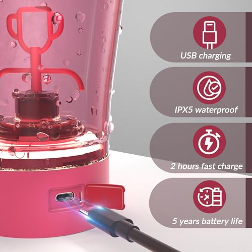 Electric Protein Shaker Bottle, 24 oz USB Rechargeable Blender Bottles, Shaker Bottles ZonGym