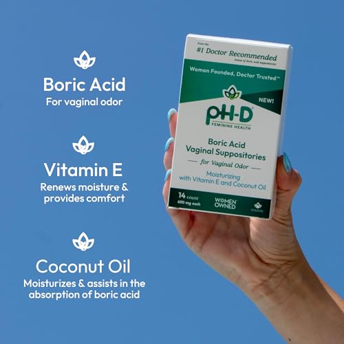 pH-D Feminine Health - Boric Acid Moisturizing Suppository - Woman Owned - for Vaginal Odor pH-D Feminine Health Support