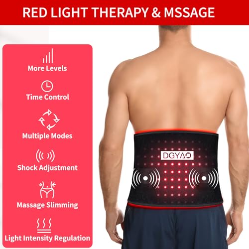 TUOYR Cordless Red Light Therapy Belt for Back Pain Relief with 10000mAH Power Bank