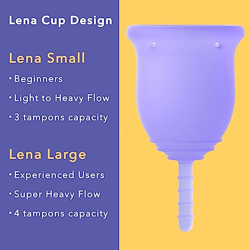 Lena Menstrual Cup | 12hr Reusable Period Silicone Soft Cup | Tampon and Pad Alternative