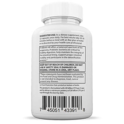 Justified Laboratories (2 Pack) Clear Nails Plus Max Pills 40 Billion CFU Probiotic Supports