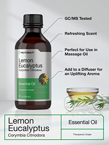 Lemon Eucalyptus Essential Oil | 2 oz | for Massage, Bath, Diffuser, DIY Projects & More