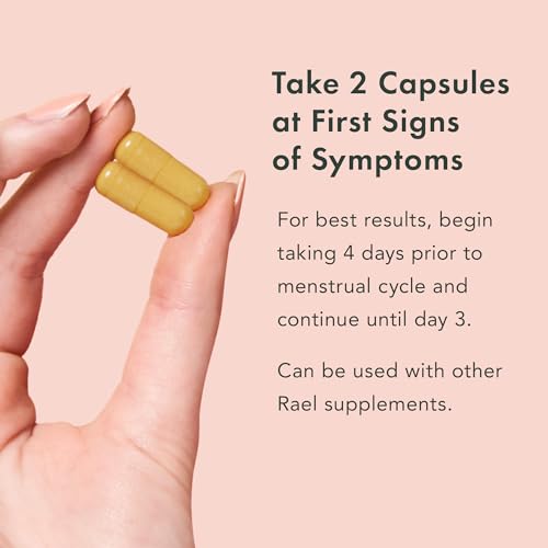 Rael Bundle - PMS Supplement for Women (28 Capsules) & Herbal Heating Patches (Small, 8 Count) Rael