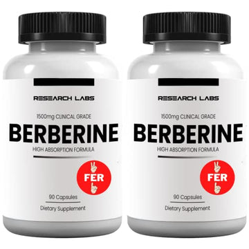 Research Labs 2 Fer 1 Ad - 1500mg Clinical Grade Berberine High Absorption Formula 