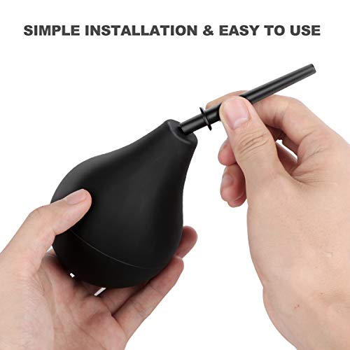 RANEU Enema Bulb Douche Enema Kit for Women & Men with 3 Nozzles (Black, 4 Piece Set) RANEU