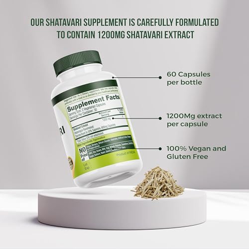 Roar to Life Naturally Shatavari 1200 mg Natural Ayurvedic Vegetarian Capsules Supplement ROAR TO LIFE .......... NATURALLY