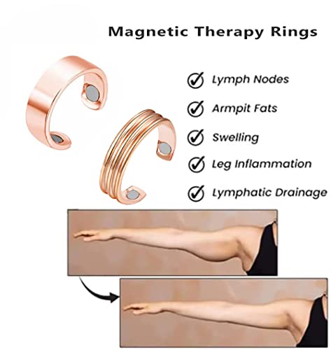 CSIYANJRY99 2-4PCS Lymphatic Drainage Ring for Women Men,Lymph Detox Ring Therapy