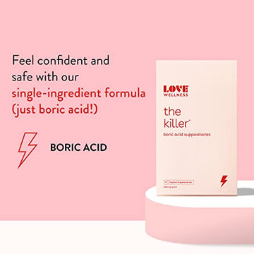 Love Wellness Boric Acid Suppositories for Women, The Killer | Vaginal Suppository for Healthy pH Balance Love Wellness