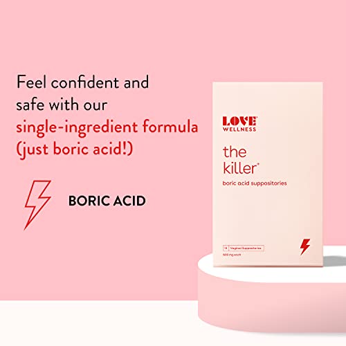 Love Wellness Boric Acid Suppositories for Women, The Killer | Vaginal Love Wellness