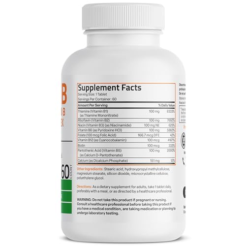 Bronson Vitamin B 100 Complex High Potency Sustained Release (Vitamin B1, B2, B3, B6)