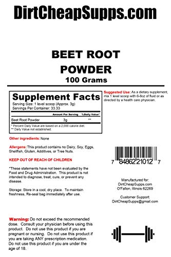 DirtCheapSupps Beet Powder 100g (33 Servings)