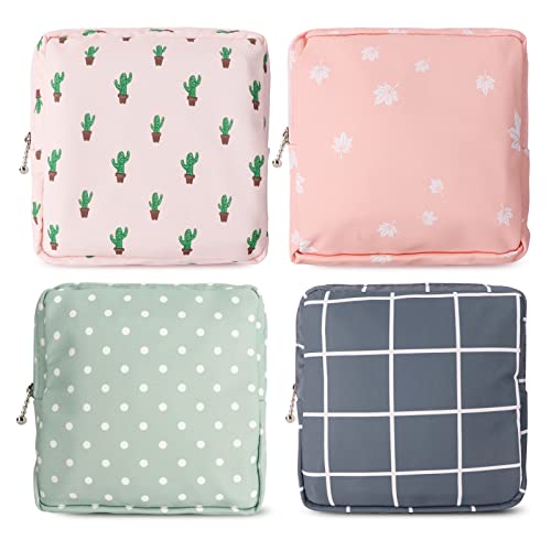 Sanitary Napkin Storage Bag,Portable Sanitary Napkin Storage Pouch Pack of 4 Reusable Menstrual Cup