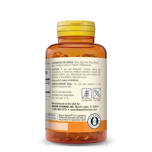 MASON NATURAL Peppermint Oil 50 mg Enteric Coated - Natural Gastrointestinal Comfort MASON NATURAL