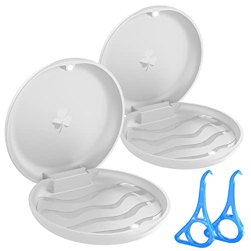 BVN 2 Pcs Retainer Case, Slim Braces Case, Denture Case, Mouth Guard Case, Teeth Aligner Case