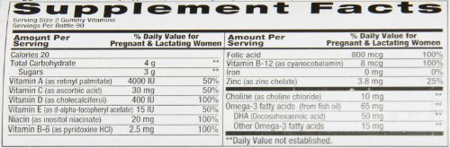 Vitafusion Prenatal DHA and Folic Acid Gummy Vitamins, 180 Count- Assorted Flavors May Vary Vitafusion