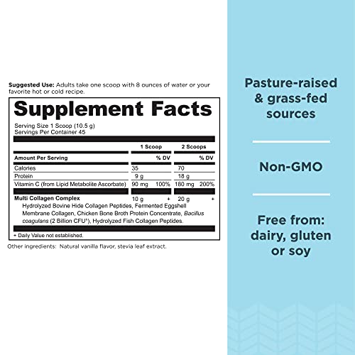 Collagen Powder Protein by Ancient Nutrition, Multi Collagen Vanilla Protein Powder Ancient Nutrition