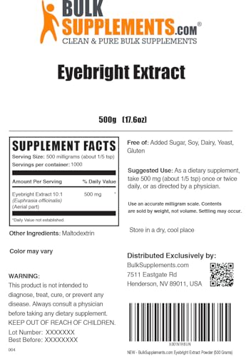 BULKSUPPLEMENTS.COM Eyebright Extract Powder - Eye Bright Extract - Eye Supplement BULKSUPPLEMENTS.COM