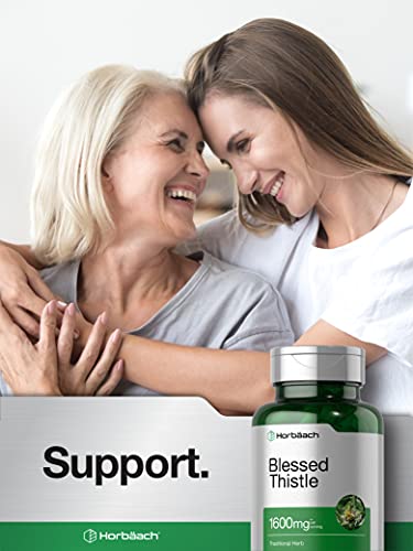 Blessed Thistle Capsules 1600 mg | 150 Count | Max Potency | Non-GMO, Gluten Free Horbäach