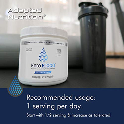 Hi-Lyte Keto K1000 Electrolyte Powder | Unflavored | Hydration Supplement Drink Mix