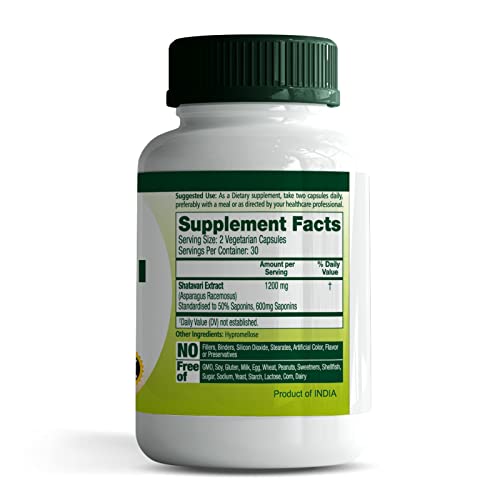 Roar to Life Naturally Shatavari 1200 mg Natural Ayurvedic Vegetarian Capsules Supplement ROAR TO LIFE .......... NATURALLY