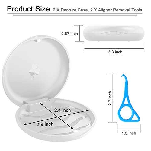 BVN 2 Pcs Retainer Case, Slim Braces Case, Denture Case, Mouth Guard Case, Teeth Aligner Case