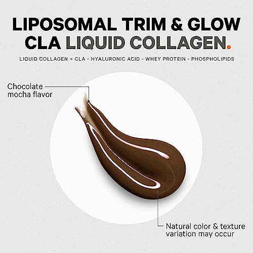 Codeage Liquid Collagen Supplement Chocolate Flavor, Beauty Trim & Glow Liposomal 