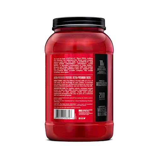 BSN Syntha-6 Whey Protein Powder, Cold Stone Creamery- Birthday Cake Remix Flavor BSN