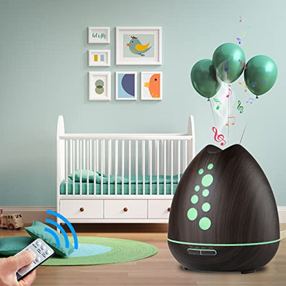 TGE Unique 400ML Essential Oil Diffuser for Essential Oils Bluetooth Music Speaker with Remote 7 Color LED