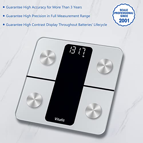 Vitafit Smart Scales for Body Weight and Fat Percentage, Weighing Professional Since 2001