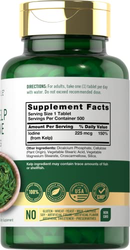 Sea Kelp Iodine Supplement | 225mcg | 300 Tablets | Non-GMO, Gluten Free | Traditional Carlyle