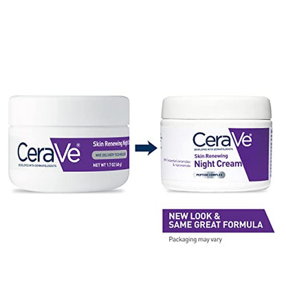 CeraVe Skin Renewing Night Cream | Niacinamide, Peptide Complex