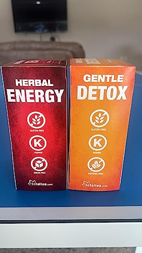 Total Tea Detox Tea & Energy Tea Set - 25 Day Detox Tea - Herbal SIim Tea