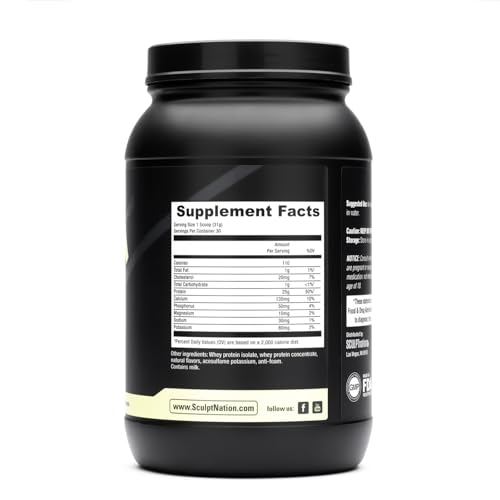 Sculpt Nation by V Shred Protein Powder (Vanilla) - Premium Whey Protein Powder Sculpt Nation