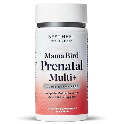 Best Nest Wellness Mama Bird Prenatal Vitamin Iron Free, No Iron or Iodine, Methylfolate