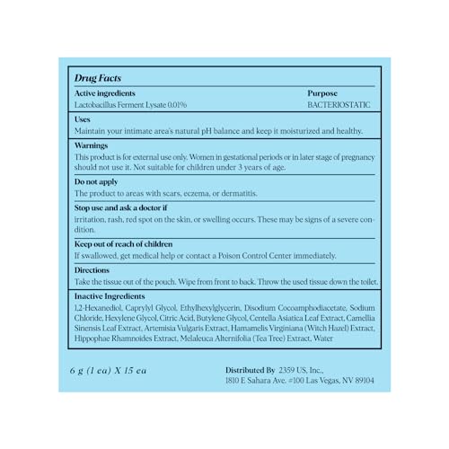 LACTOMEDI Feminine Wipes | Unscented Feminine Wipes | Individually Wrapped | pH-Balanced Feminine