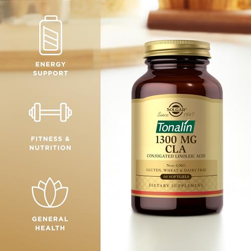 Solgar Tonalin CLA 1300 mg - 60 Softgels - Conjugated Linoleic Acid - Non-GMO, Gluten SOLGAR