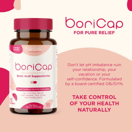 BoriCap - Boric Acid Suppositories for Women - 600 mg - Vaginal Health, pH Balance, Itch & Odor - Natural BoriCap