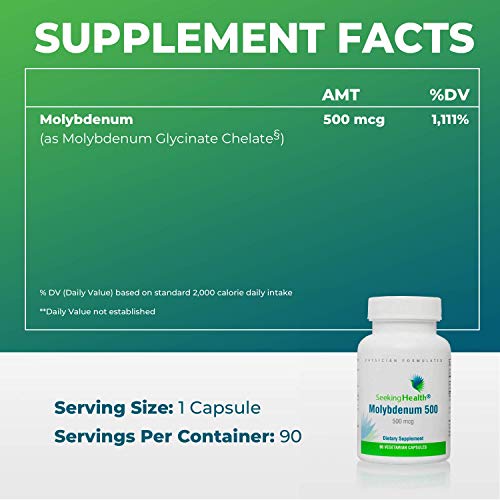 Seeking Health Molybdenum 500, Molybdenum Glycinate Chelate Supplement Seeking Health