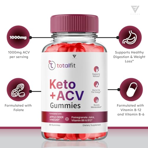 (2 Pack) Total Fit Keto ACV Gummies Advanced Weight Loss, Total Keto ACV Apple Cider