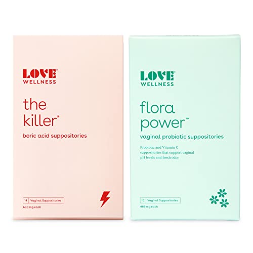 Love Wellness Womens Vaginal Suppository Duo, The Killer & Flora Power
