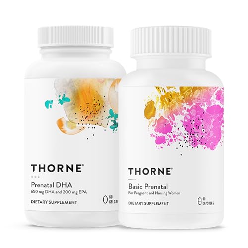 THORNE Comprehensive Prenatal Bundle: Women's Basic Prenatal Multi & DHA - Baby’s Brain, Health