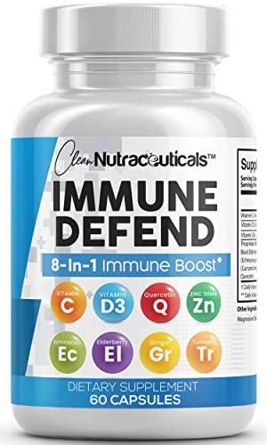 Immune Defense Support Supplement 8 in 1 w/Zinc 50mg Quercetin, VIT C