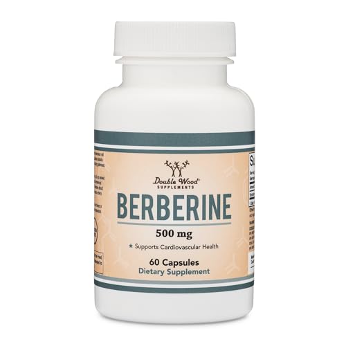 Berberine Supplement 500mg, 60 Capsules (Third Party Tested, Manufactured in The USA Double Wood Supplements